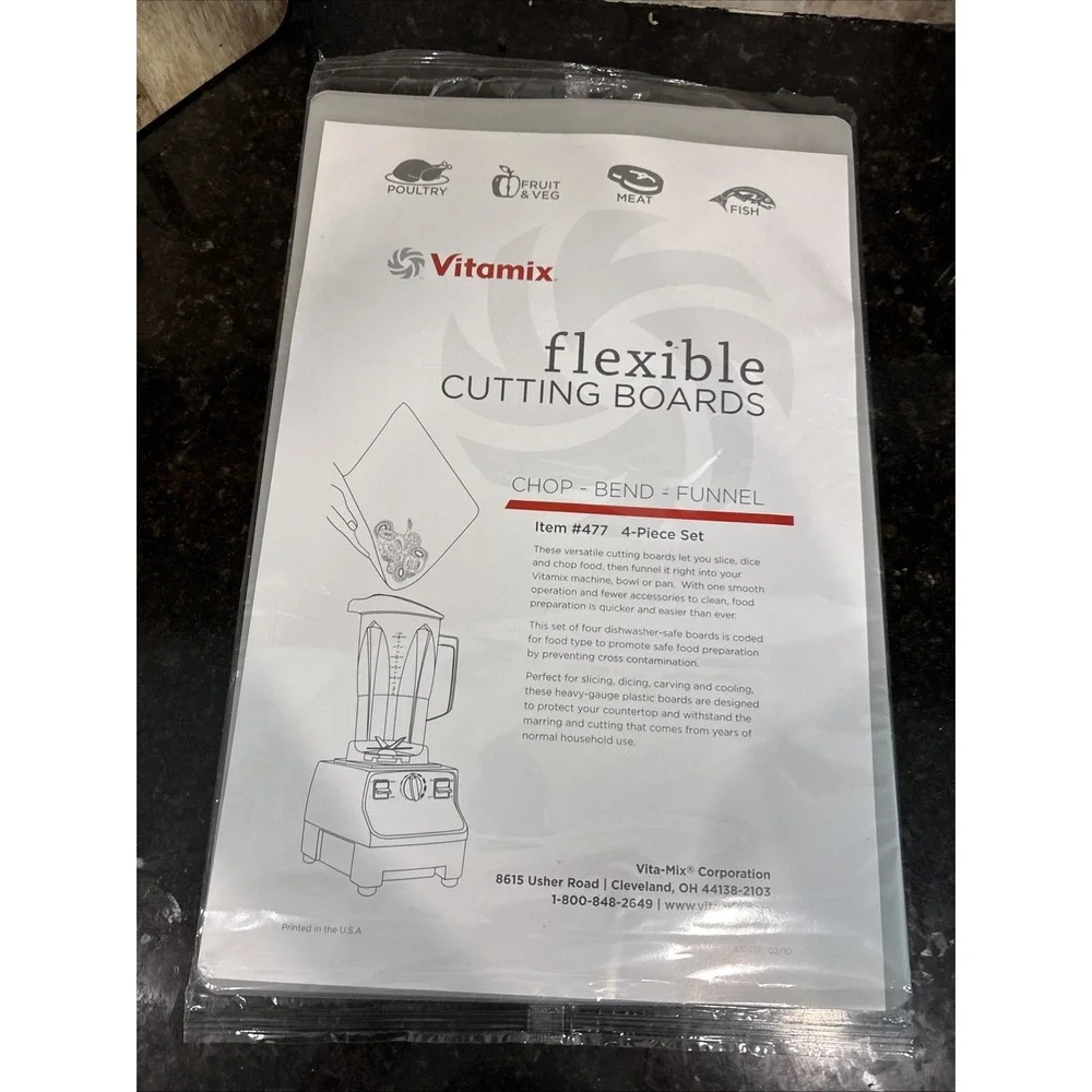 Vitamix Flexible Cutting Boards Poultry Meat Fruit Vegetable Fish Set 3 NEW